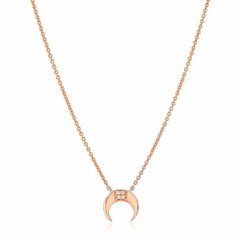 petite crescent necklace in rose gold