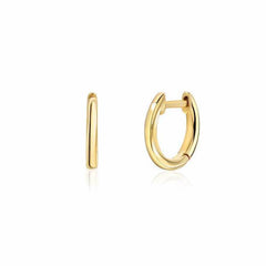 mini huggies in high polish yellow gold