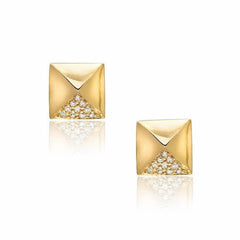 pyramid studs in yellow gold