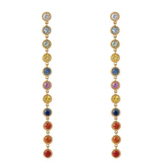 Linea Rainbow Sapphire Dangle Earrings