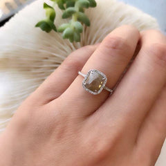 One of a Kind Rustic Diamond Ring in White Gold