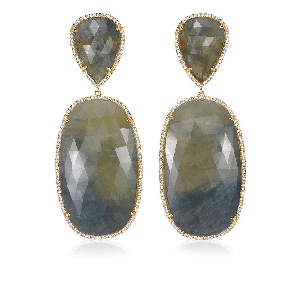 One of a Kind Sapphire Drop Post Earrings