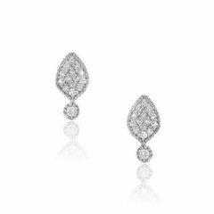 small spade earrings in white gold