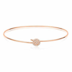 round pave hook bangle with diamonds in rose gold