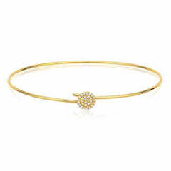 round pave hook bangle with diamonds in yellow gold