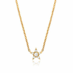 petite star choker necklace in yellow gold