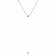 star mini lariat necklace in white gold