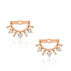 tiara ear jackets in rose gold